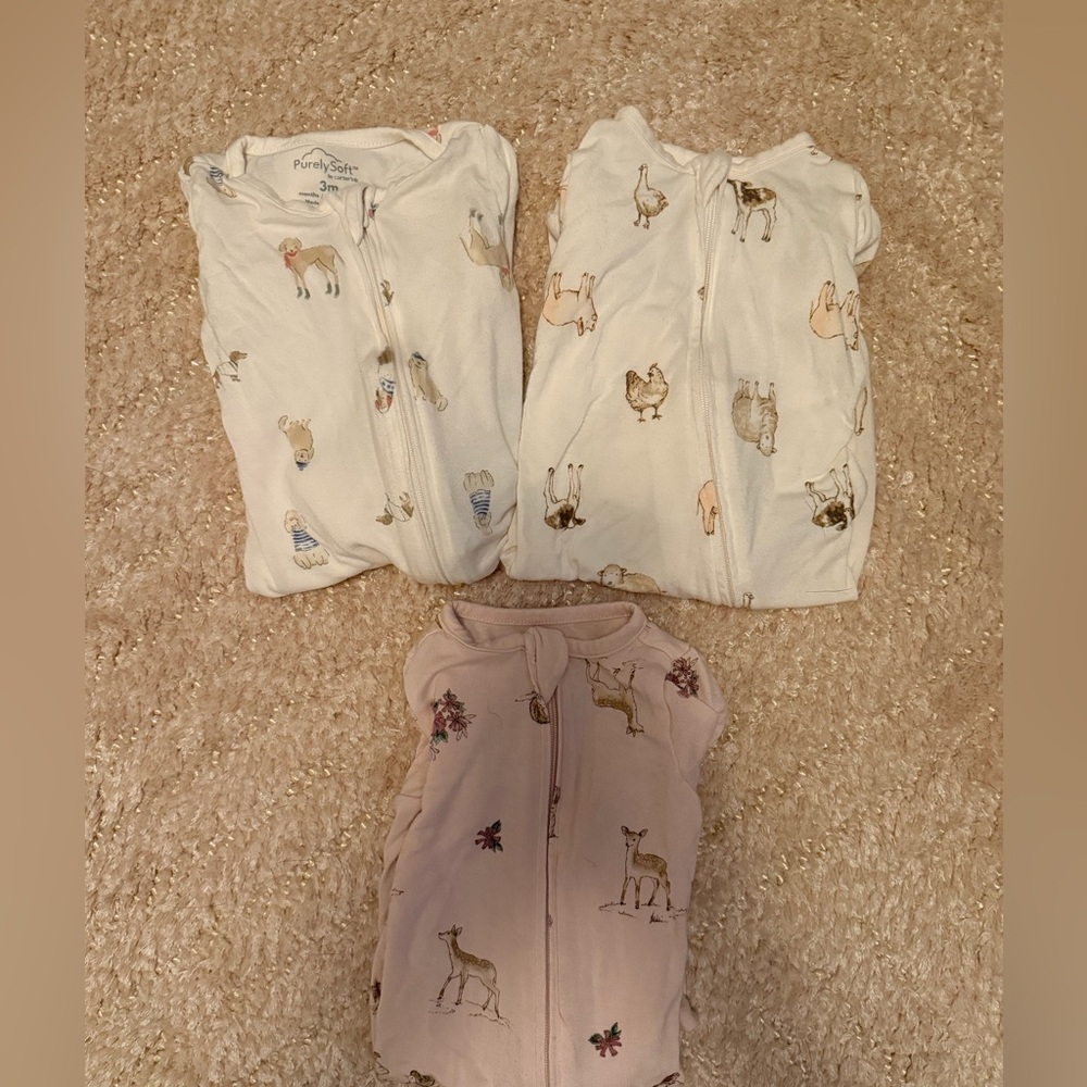 Carters set of 3 Purely Soft pajamas - Size 3m